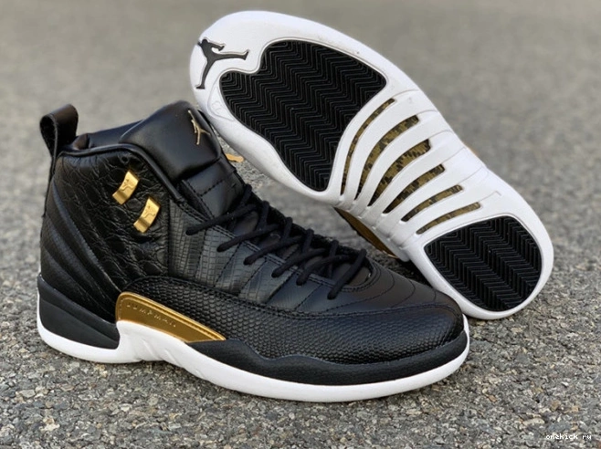 Chep Onekick Air AO6068-007 'Reptile' Black Metallic Jordan Gold-White Retro 12 0614